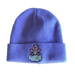 Care‎ Bears Purple Beanie Hat With Cheer Bear Patch Mad Engine 100% Acrylic OS